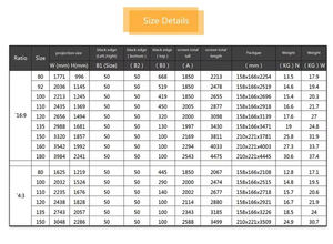 Écran de <span class=keywords><strong>projection</strong></span> électrique portable 84 pouces, écran de <span class=keywords><strong>projection</strong></span> mural électrique blanc, fonction cinéma maison - Product Image 6