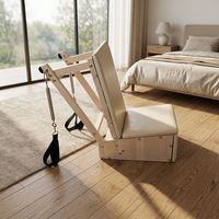 Chaise de Pilates pliable en bois d'érable pour entraînement de base, idéale pour la maison, la salle de sport et les studios de Pilates, pour des exercices corporels complets