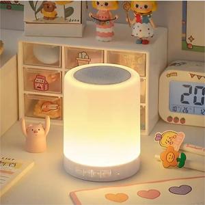 Nhà máy cung cấp Dimmable ánh sáng ban đêm nhỏ đồng hồ báo thức LED cạnh giường ngủ đầu giường cảm ứng đèn màu xanh răng Loa - Product Image 4