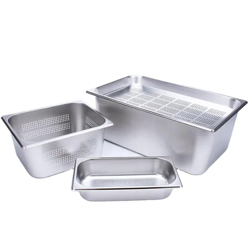 zhongte 20-200mm 1/1 GN Pan Stainless Steel Gastronorm Containers Food Storage Hotel GN Pan with Stainless Lid Customized