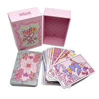 Tarot rose personnalisé de 78 pages, jeu de cartes d'impression et emballage, cartes de tarot avec guide, jeu de tarot Oracle à bords dorés/argentés