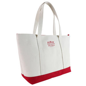 Vente en gros de sacs fourre-tout à bandoulière en toile de coton blancs de grande capacité, multi-poches, avec logo imprimé personnalisé et logo brodé - Product Image 2
