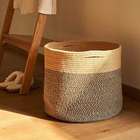 Panier de rangement surdimensionné en corde de coton de style européen pour linge sale, jouets de bébé et collations pour chambre à coucher