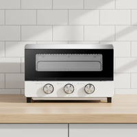 Four à pain miniature 13L 1300W, boîtier en acier inoxydable, four électrique pour pizza et gâteaux avec fonction d'humidification