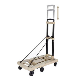 Carretilla de Mano Plegable de Aluminio Compacta y Ligera con Capacidad de Carga de 150 kg, Plataforma Plana de 7 Ruedas para Compras y Equipaje - Product Image 4