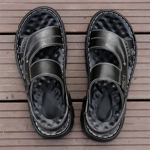 Sandalias de verano para hombre, con punta abierta, parte superior de PU, suela de EVA antideslizante, informales, para uso en exteriores. - Product Image 4