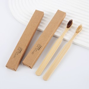 Forniture <span class=keywords><strong>hotel</strong></span> monouso scatola Kraft ecologica bambù legno set toeletta spazzolino viaggio personalizzato servizi bagno - Product Image 2