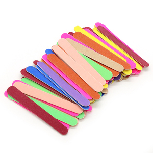 80 unidades/barril, limas de uñas de madera mini de 9 cm, coloridas, de doble cara, para lijado y pulido, herramientas desechables para pedicura y manicura - Product Image 5