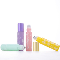Flacons à bille en verre pour huiles essentielles et parfums, 3ml, 5ml, 8ml, 10ml, 15ml, avec sérigraphie