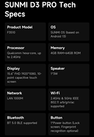 SUNMI D3 Pro Ultra-Mince FHD Affichage Système Android Lecteur NFC Données de Fil 4 + 64 Go Ordinateur de Bureau Pos Machine
