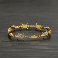 Nouvel Arrivage Bracelet Tennis Hip Hop Tendance Entièrement Pavé de Zircone Cubique avec Fermoir à Ressort Bijou de Poignet pour Hommes et Femmes Idéal pour les Fêtes