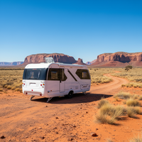 ORAT 6M Caravane de voyage moderne en fibre de verre, étanche, avec cuisine coulissante et freins électriques pour le camping en camping-car