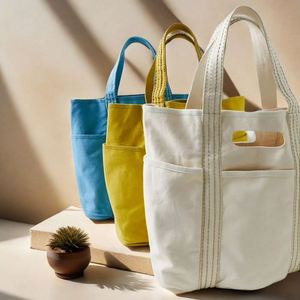 Trending Canvas Casual Tote <b>Bags</b> with Custom Logos and Patterns for Shopping Picnic Storage - Product Image 3