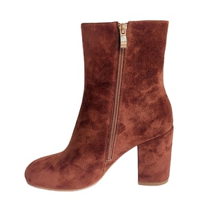 Stivaletti in Camoscio con Cerniere Laterali per <span class=keywords><strong>Donna</strong></span>, Scarpe <span class=keywords><strong>Donna</strong></span> Marroni, Stivaletti con Tacco Alto - Product Image 3