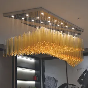 北欧花式创意设计酒店灯现代简约餐厅客厅橙色玻璃吊灯