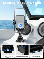 Support de téléphone pour voiture APPS2CAR avec ventouse complète, breveté, à dégagement rapide à une main, col de cygne flexible