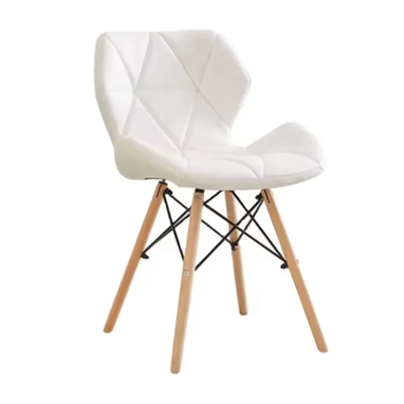 كرسي مكتب بتصميم أوروبي بسيط مبيع بالجملة مصنوع من خشب البولي يوريثان بأرجل خشبية متينة أثاث للمطاعم