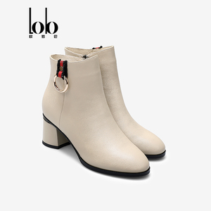 Stivali Classici da Donna in Vera Pelle <span class=keywords><strong>Beige</strong></span> con Tacco <span class=keywords><strong>Alto</strong></span>, Stivali da Neve con Tacco Quadrato e Cerniera Antiscivolo, Taglie 5-11 per Autunno Inverno - Product Image 6