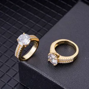 파인 쥬얼리 18K 골드 쥬얼리 Hpht Iced Out Moissanite 손가락 남성 다이아몬드 반지