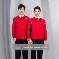 Combinaison de travail antistatique en polyester à manches longues pour hommes, pour station-service, épaisse et résistante à l'abrasion, uniforme de protection du travail printemps/automne