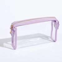 Pochette de voyage transparente en PVC avec logo personnalisé, pochette à maquillage, trousse de toilette