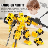 Juguetes STEM 6 en 1, Serie de Ingeniería, Camiones de Construcción, Coches Transformables, Juguetes de Inercia para Niños