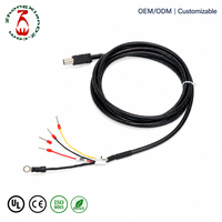 Câble de communication servo MINAS X7 personnalisé en usine, 2 m, PVC noir, codage couleur, 4 conducteurs avec borne à ferule rouge, anneau GND, OEM