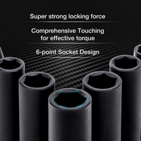 Jeu de douilles à chocs manuelles DURATECH OEM pour automobile, coffret rigide, 10 pièces, en acier au chrome-vanadium, douilles métriques, garantie à vie