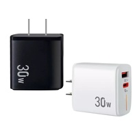 Nuevo Enchufe de Carga Rápida PD/QC3.0 de 30 W para Teléfonos Móviles, Compatible con Cargador USB y Tipo-C, Salida de 5 V/3 A