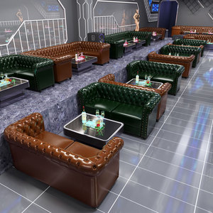 Cabina de cuero PU de lujo ligera personalizada UShape restaurante Club Bar sofá <span class=keywords><strong>discoteca</strong></span> conjunto de muebles de sofá Hotel Bar muebles de restaurante - Product Image 1