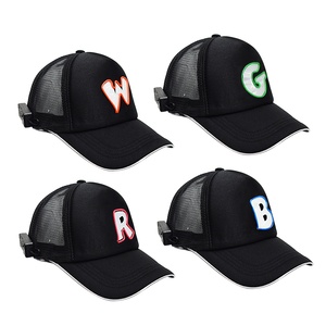 Casquette de baseball de sport de lumière LED de lettre réglable de nouveau design avec les lumières LED brillent dans le <span class=keywords><strong>chapeau</strong></span> noir - Product Image 1