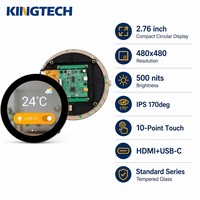 Pantalla Táctil IPS Inteligente para el Hogar, Kingtech de 2.76 Pulgadas, 480*480, 500nit, 10 Puntos Táctiles Capacitivos, Marco Abierto, Compatible con Raspberry Pi y Windows