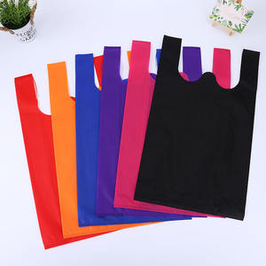 Bolsa biodegradable para camiseta no tejida de supermercado, bolso no tejido reciclable personalizado, logotipo impreso - Product Image 1