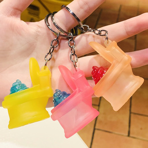 New Mini Funny Poop Toilet Car Key Ring Chain Classic Fun Little Tricky Prank Antistress Keychain Cute Creative <b>Gift</b> Trinket - Product Image 2