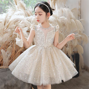 Nouvelle robe de princesse pour filles, petite fille, anniversaire, piano, performance, robe moelleuse pour enfants - Product Image 2