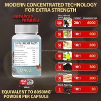 Capsules de poudre d'extrait de racine de maca noire rouge jaune Améliore la vitalité Stimule la santé reproductive Capsules de maca pour hommes