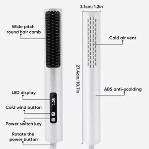 Plancha de pelo a vapor, cepillo secador de pelo, peine calefactor de aire caliente, cepillo alisador de pelo, peine, belleza multifunción - Product Image 6