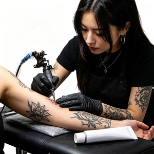 Encre de tatouage PMU personnalisée à 75 % avec logo, maquillage permanent microblading pour sourcils et lèvres, 10G 30G, crème de tatouage avec photos pré-tatouage de l'artiste - Product Image 4