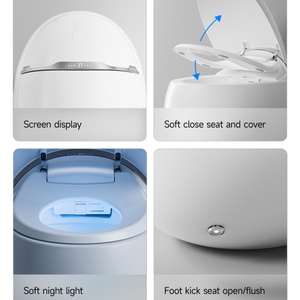 Inodoro Wc inteligente 110/220V Inodoro electrónico Cubierta de apertura automática inteligente Lavado de <span class=keywords><strong>agua</strong></span> caliente Cuenco redondo Inodoro inteligente con forma de <span class=keywords><strong>huevo</strong></span> - Product Image 3