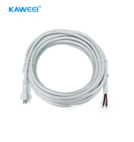 Câble d'alimentation UL2464 16AWG 2C USA à deux broches, longueur personnalisée, un extrémité dénudée et étamée