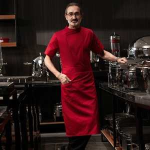 Uniforme de Chef à manches courtes été ventilé maille Chef uniforme mince cuisine vêtements Western Restaurant cuisine vêtements - Product Image 5