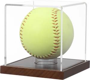 Estuche de exhibición de béisbol acrílico, soporte de softbol de <span class=keywords><strong>cubo</strong></span> transparente con Base de madera, caja de soporte de pelota Glof autógrafo para <span class=keywords><strong>pelotas</strong></span> de <span class=keywords><strong>tenis</strong></span> - Product Image 2