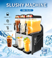 Machine à slushie professionnelle 45L à trois réservoirs pour comptoir, idéale pour les food trucks, la restauration extérieure, les événements mobiles et les entreprises de boissons.
