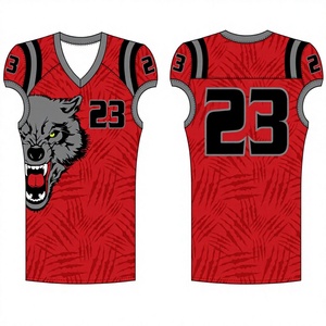 Maillot de football américain de qualité supérieure pour enfants, impression par sublimation, respirant, grande taille, spandex/polyester, séchage rapide - Product Image 1