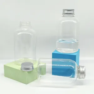 Garrafa plástica vazia para suco 250 ml PLA Biodegradável Plastic Juice Bottles Cold Press Soft Drink Bottle