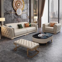 Nouvel arrivage Ensemble de canapés modulaires de luxe modernes et décontractés pour le salon avec boucle de canapé en cuir