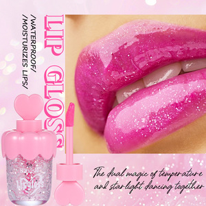 <span class=keywords><strong>BAOLISHI</strong></span> Nuevo Diseño Brillo Labial con Lentejuelas en Forma Adorable, Aceite Labial que Cambia de PH para Maquillaje Diario, Etiqueta Privada, Venta al por Mayor, Vegano, Alta Calidad - Product Image 4