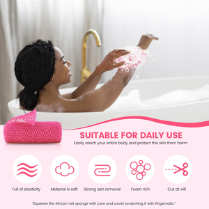 Custom Logo African Net Sponge With Rope <b>Body</b> Scrubber Durable Gentle Exfoliation African Net for All Skin Types Portable Travel - Product Image 4