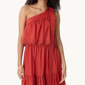 ชุดผ้าลินินปักลายขายดีปี 2025 ชุดเดรสฤดูร้อนสำหรับผู้หญิง เสื้อแขนกุดลำลองและกระโปรงยาวทรงระบายลายเรียบ - Product Image 5