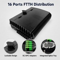 Caja de Distribución de Fibra Óptica para Exteriores IP68 de 16 Puertos H0216G, Preconectorizada, con Terminales SC/APC para Redes FTTx